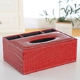 thumbnail image 4 of Leather Tissue Box Cover with Remote Control Holder | Multifunctional Organizer with Storage Compartment | Holds Tissues and Remotes | Decorative Desktop Caddy for Living Room, Bedroom, Office, 4 of 6