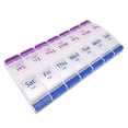 thumbnail image 2 of Pill Organizer 7 Day, Pill Box 2 Times a Day AM PM Pill Case, Weekly Pill Container Portable Travel Medicine Box for Vitamins and Supplements (Blue-Purple), 2 of 2