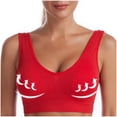 thumbnail image 3 of Bralettes Women Padded Bra Feature V-Neck Wire-Free Bra Style W-1773 Red 3XL, 3 of 6