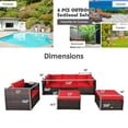 thumbnail image 2 of Gymax 6PCS Patio Conversation Set Rattan Sectional Furniture Set w/ Red Cushions, 2 of 10