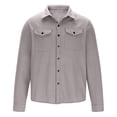 thumbnail image 4 of LOVZFMLL Jackets for Men Man Winter Long Sleeve Button Pockets Turn-down Collar Jacket Coat, 4 of 6
