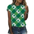 thumbnail image 3 of Birdeem Femmes Décontracté Jour de la Saint-Patrick Imprimé Manches Courtes Col Rond Chandail Blouse T-Shirt Hauts, 3 of 6