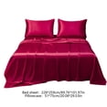 thumbnail image 3 of Chmadoxn Couvre-Lit en Satin Mat Uni Doux en Polyester Format Grand Rouge Ensemble, 3 of 6