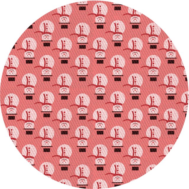 Ahgly Tapis Rond Lavable en Machine Intérieur Transitionnel Rose Pastel, 5 Pieds Rond