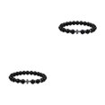 thumbnail image 1 of Redempat Fashionable And Comfortable To Wear Unisex Beaded Bracelets For Everyday Chic glossy black 2Set, 1 of 6