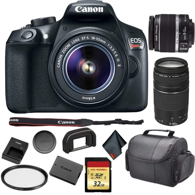 Canon EOS Rebel T6 DSLR Camera +18-55mm Lens 1159C003 Bundle +Canon EF 75-300mm