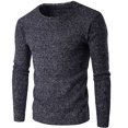 thumbnail image 1 of XZNGL Autumn Mens Round Neck Sweater Solid Color Thick Line Thick Warm Sweater, 1 of 3