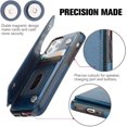 thumbnail image 4 of Leather Flip Wallet Case Card Holder Phone Back Cover for iPhone 12 (Blue), 4 of 6