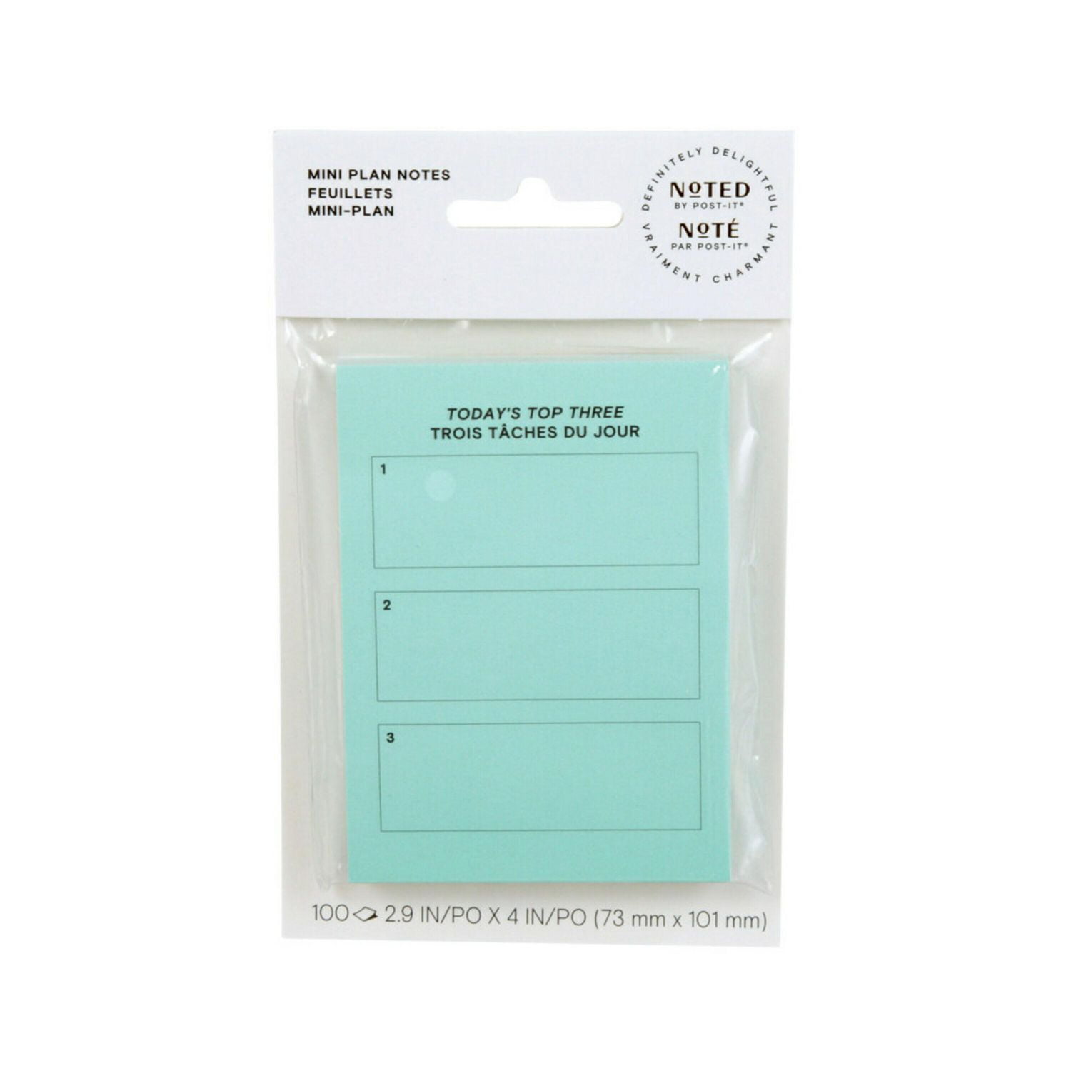 Feuillets à motifs Post-it®, top 3, turquoise