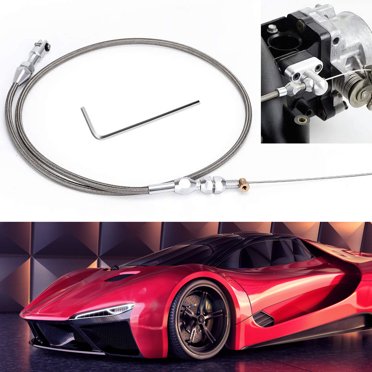 TopOne 36" Braided Throttle Cable Kit Stainless Steel Engine Throttle Gas Cable Compatible For 97-07 LS1 Engine 4.8L 5.3L 5.7L 6.0L