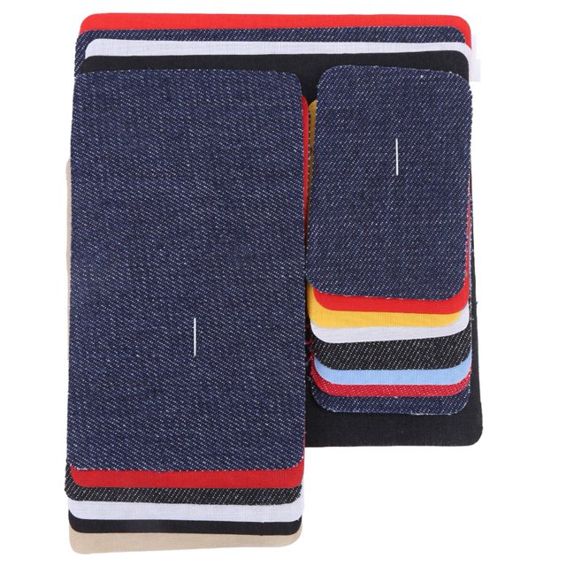 Fer à Repasser sur Patchs Ensemble, 18Pcs Assortis Fer à Repasser sur Jean Patchs Kit de Réparation pour Tissu Jeans Chapeaux Pantalons Sacs Renforcement Applications Décoratives