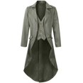 thumbnail image 2 of Gspmoly Mens Shirts, Mens Gothic Solid Color Top Steampunk Medieval Tailcoat Uniform Performance Suit Lapel Jacket Going Out Tops Clearance, 2 of 4