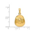thumbnail image 3 of 14K Yellow Gold Cowboy Hat Charm Pendant Necklace iwith Chain, 3 of 4