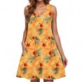 thumbnail image 4 of Ovzne Robes pour Femmes 2025 Robe d'Été Femmes Décontractée Ample Robe d'Été Imprimée Sans Manches Col en V Ensemble Haut/chemise Robe de Vacances Imprimée Liquidation, 4 of 6