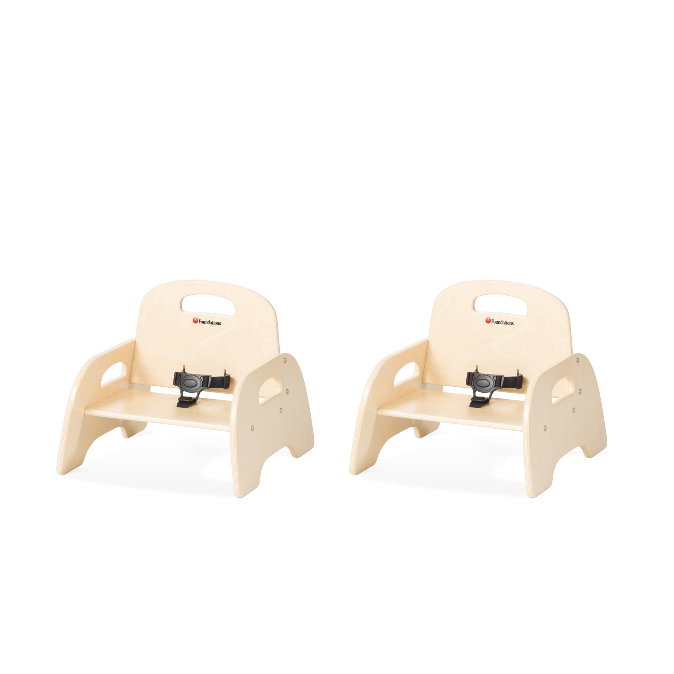 Foundations Simple Sitter 5” Low Wood Feeding Chairs, Stackable Wood Toddler Chairs with Food Service Grade Finish, 2 Pack