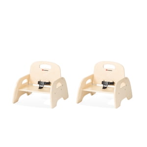 Foundations Simple Sitter 5” Chaises à faible teneur en bois, chaises pour enfants en bois empilables avec finition de qualité de service alimentaire, paquet de 2