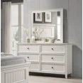 thumbnail image 3 of Classique Finition Blanche 5pc Set Très Grand Chambre Lit Chevets Commode Miroir Meubles en Bois, 3 of 7