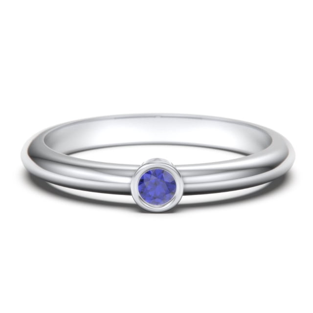 Classic Bezel Set Birthstone Ring - Blue Sapphire (September)