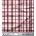 thumbnail image 1 of Soimoi Red Viscose Chiffon Fabric Window Pane Check Decor Fabric Printed Yard 42 Inch Wide, 1 of 3