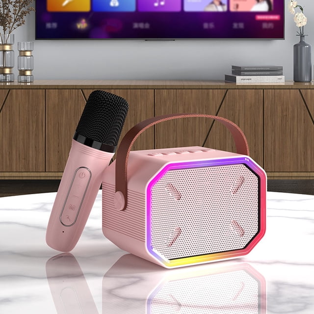 Wireless Microphone For Home Audio Karaoke Machine, Bluetooth 5.3 Rechargeable PA System Stage Subwoofer, Portable Microphone Speaker