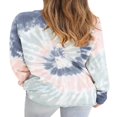thumbnail image 2 of T-shirts à Manches Longues Décontractés pour Femmes et Chemisiers à Col Rond à Taille Tie Dye Sweatshirts, 2 of 2