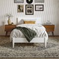 thumbnail image 2 of Aria Twin XL Solid Wood Modern Low Profile Platform Bed in White, 2 of 14