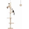 thumbnail image 4 of Floor to Ceiling Cat Tree  Tall Cat Tower Inches Adjustable  Cactus Cat Tree with Extra Thick Scratching Posts  Replaceable Hammock and Soft Perch for Indoor Cats, 4 of 6
