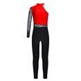 thumbnail image 4 of Oyolan Combinaison de Danse Patchwork en Maille à une Épaule pour Filles Enfants Rouge 12, 4 of 7