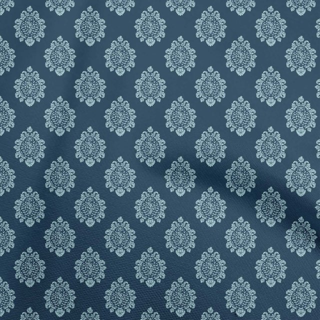 oneOone Cotton Cambric Blue Fabric Block Sewing Craft Projects Fabric Prints By Yard 42 Inch Wide