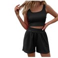 thumbnail image 1 of Birdeem Womens Spring and Summer Solid Tank Top Shorts Two Piece Casual Home Set, 1 of 9