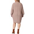 thumbnail image 3 of Robe Chandail Grande Taille GRACE & GRANDEUR pour Femmes à Manches Longues en Tricot, Chandail Court, Robes Chandail Armée 1X Kaki, 3 of 6