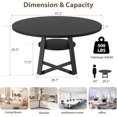 thumbnail image 2 of Round Dining Table for 4-6, 47.2 in Farmhouse Kitchen Table with Storage, Circle Dinner Tables for Kitchen, Dining Room, Living Room, Meeting Room, Apartment, Black (Only Table), 2 of 8