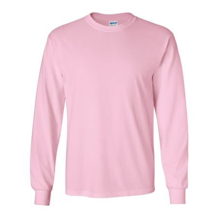Gildan T-Shirt à Manches Longues en Ultra Cotonâ® de Couleur Rose Pâle, avec un Col Rond Classique et des Poignets Côtelés. Fabriqué en Tissu de Coton durable, Ce T-Shirt à Manches Longues Convient aux Tenues Décontractées, à la Superposition Ou comme option Confortable pour les Activités Extérieures Légères.