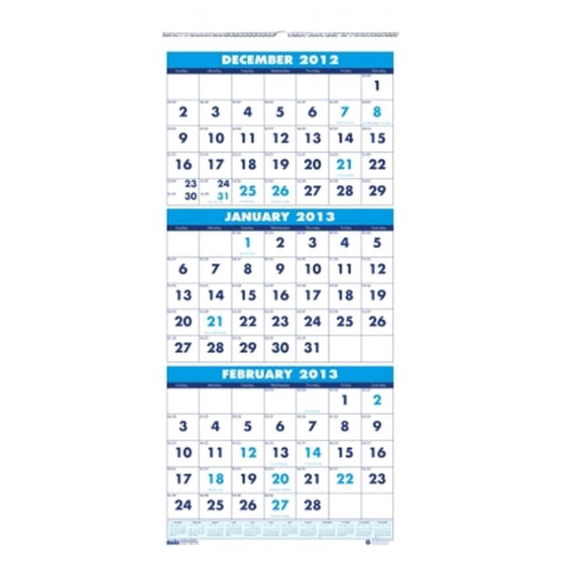 House of Doolittle Calendrier Mural Compact Trois Mois