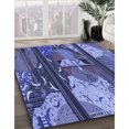 thumbnail image 3 of Ahgly Company Tapis d'Intérieur Ronds Transitionnels Bleu Ciel Lavables à la Machine, 5 Pieds Rond, 3 of 7