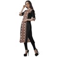 thumbnail image 4 of Moomaya Tunique Droite à Col en V pour Femmes, Manches Roulées, Kurta en Coton Imprimé, 4 of 6