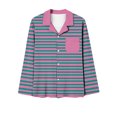 thumbnail image 4 of Jamicy Pyjama pour Femmes Mode Décontractée Rayé Imprimé Manches Longues Bouton Haut Décontracté avec Pantalon Long Ensemble de Pyjama pour Femmes, 4 of 4