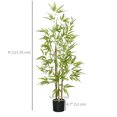 thumbnail image 3 of HOMCOM 2 Piece 4ft Artificial Tree Bamboo for Indoor Home Decor, 3 of 10