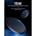 thumbnail image 1 of ziyahi Wireless QI Charging Dock USB Round Shape Charger Portable Quick Charging Stand Station 15W, 1 of 2