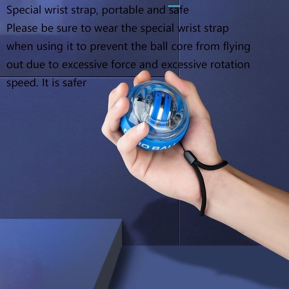Curaball Hand Exerciser – Gyroscope Auto-Démarrage Avec LED, Écran LCD, Résistance Jusqu'à 50 Lbs – Renforcement Poignet/Avant-Bras