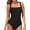 Black, variant on Womens One Piece Swimsuits Ruched Tummy Control Bathing Suits