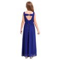 thumbnail image 2 of Miaeowve Robe de Demoiselle d'Honneur pour Fille Sans Manches en Mousseline Perlée, Robe de Demoiselle d'Honneur Junior, Robe de Fête de Mariage pour Filles, Bleu Royal 8, 2 of 7