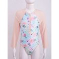 thumbnail image 2 of YONGHS Kids Girls Long Sleeve One Piece Swimsuits Zipper Rash Guard Swimwear UV Protection Bathing Suit Multi Horse 10, 2 of 7