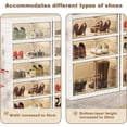 thumbnail image 3 of Portable Shoe Rack Organizer for Closet Entryway, Stackable Sneaker Storage Shoe Cabinet With Magnetic Clear Door, Large Plastic Storage Containers Bins With Lids，9-Tier, 3 of 7