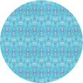 thumbnail image 1 of Ahgly Company Tapis d'Intérieur Ronds Transitionnels Bleus Lavables à la Machine, 7 Pieds Rond, 1 of 7