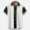thumbnail image 2 of XZNGL Chemise à Manches Courtes Boutonnée pour Hommes, Col Rabattu à Imprimé Patchwork, Mélange Polyester Spandex, avec Poches avant, Coupe Décontractée, Tenue d'Été pour l'Extérieur, 2 of 6