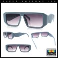 thumbnail image 2 of Womens Mod Flat Top Square Rectangle Beveled Diamond Cut Arm Plastic Sunglasses Blue - Purple, 2 of 7