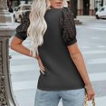 thumbnail image 4 of Liquidation d'Économies! T-Shirt Grande Taille pour Femmes, Blouse à Manches Courtes d'Été pour Femmes, Blouses à Manches Courtes et Col Rond de Couleur Unie pour Femmes, 4 of 5