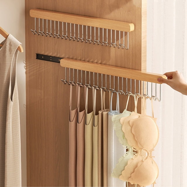 Yhmxh Closet Storage Clothes Storage Clothes Storage Bins Hanger Hook Clothes Rack Home Use Pull Out Wardrobe Drying Rack Underwear Storage Rack Telescopic Hanging Racks 12 Hooks telescopic hanger