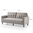 thumbnail image 3 of Zinus Benton Traditional Modern 3-Seater Upholstered Sofa Couch, Soft Grey, 3 of 10
